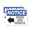Signmission Parts And Service (Left Arrow), 14 in W x Rectangle, Plastic OS-2PACK-NS-P-1014-L-17135 - alternate 1